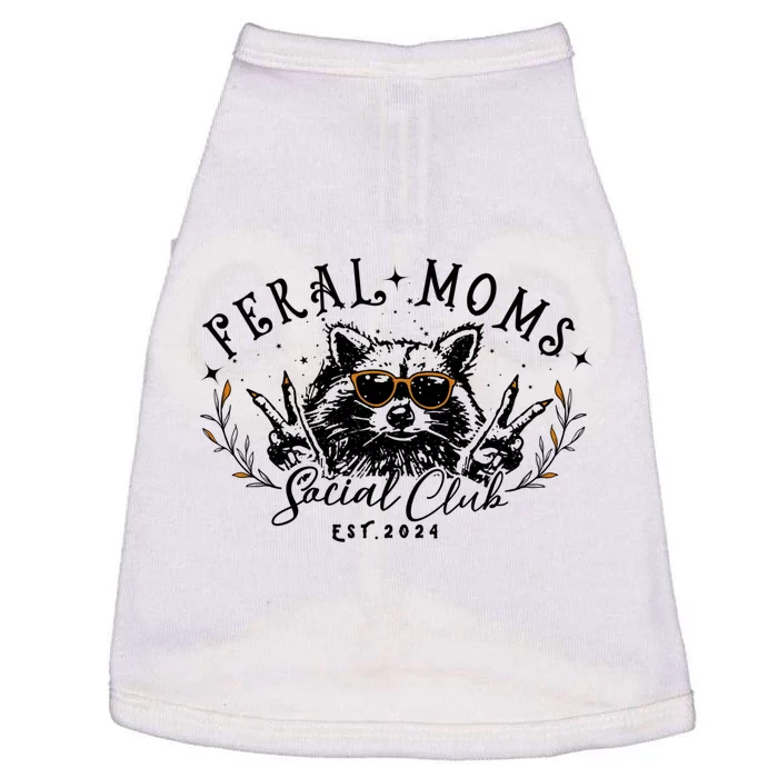 Feral Moms Social Club Women Funny Raccoon Fall Autumn Cute Doggie Tank