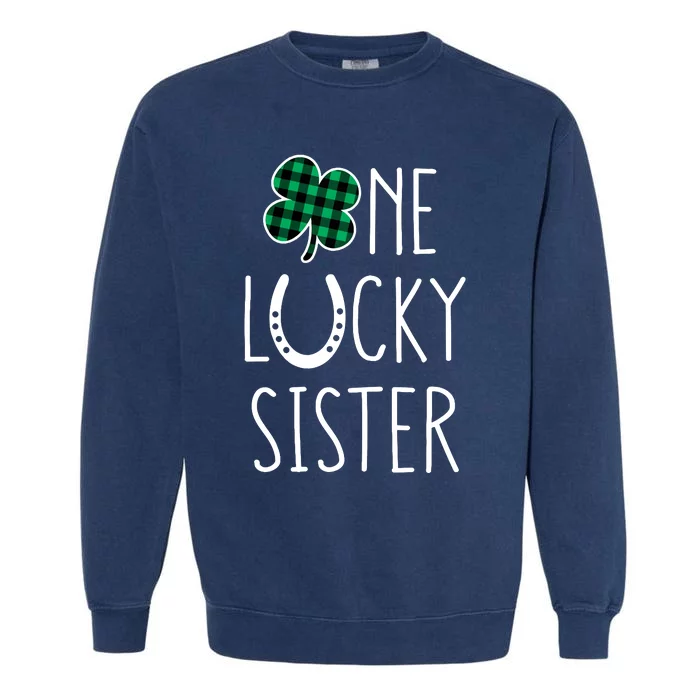 Family Matching St Patricks Day Girl One Lucky Sister Teens Garment-Dyed Sweatshirt