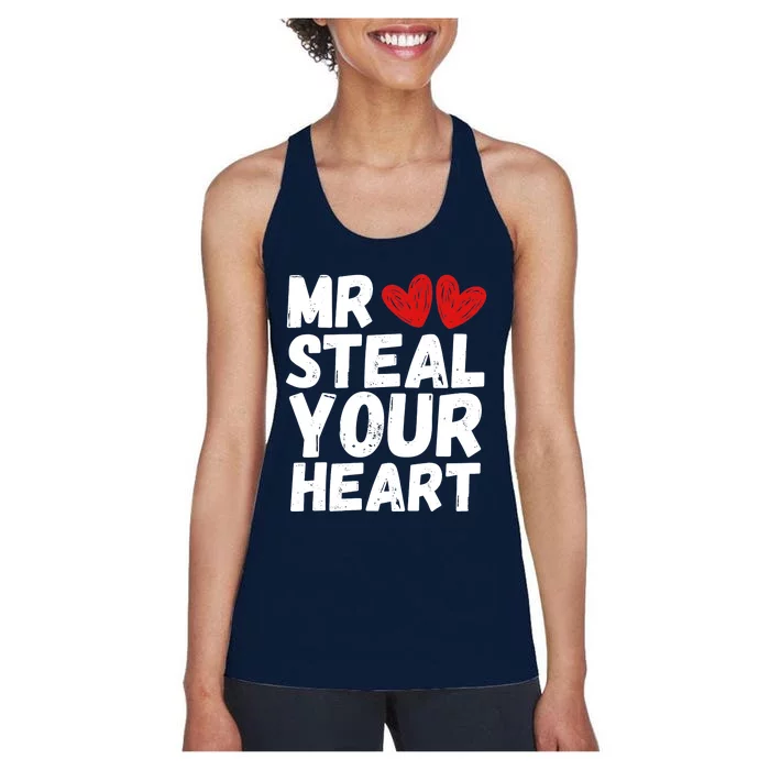 Funny Mr Steal Your Heart Valentines Day Boy Women's Racerback Tank