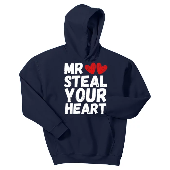 Funny Mr Steal Your Heart Valentines Day Boy Kids Hoodie