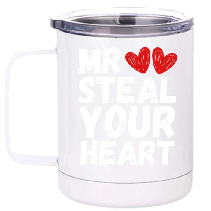 Funny Mr Steal Your Heart Valentines Day Boy Front & Back 12oz Stainless Steel Tumbler Cup