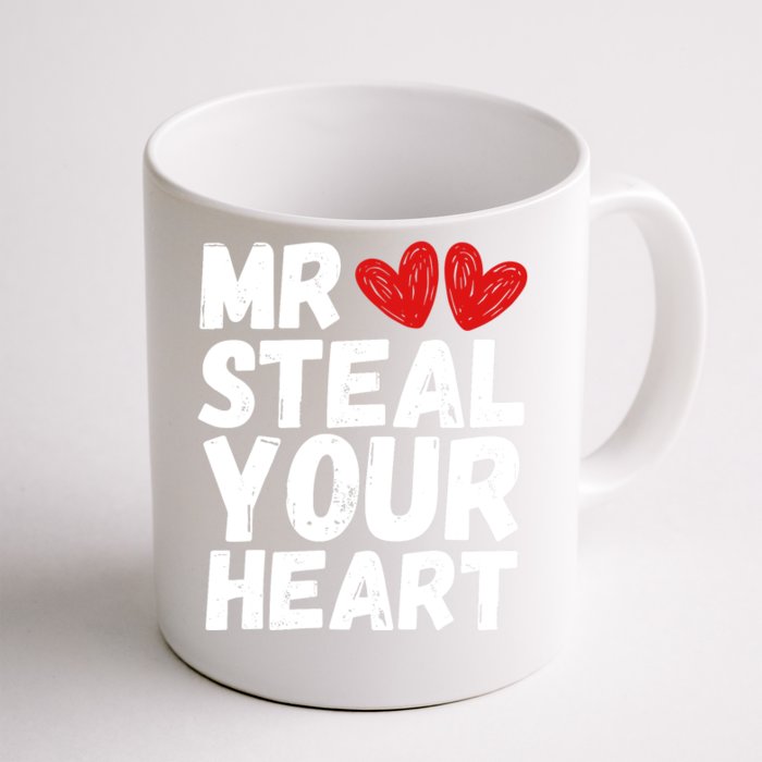 Funny Mr Steal Your Heart Valentines Day Boy Front & Back Coffee Mug