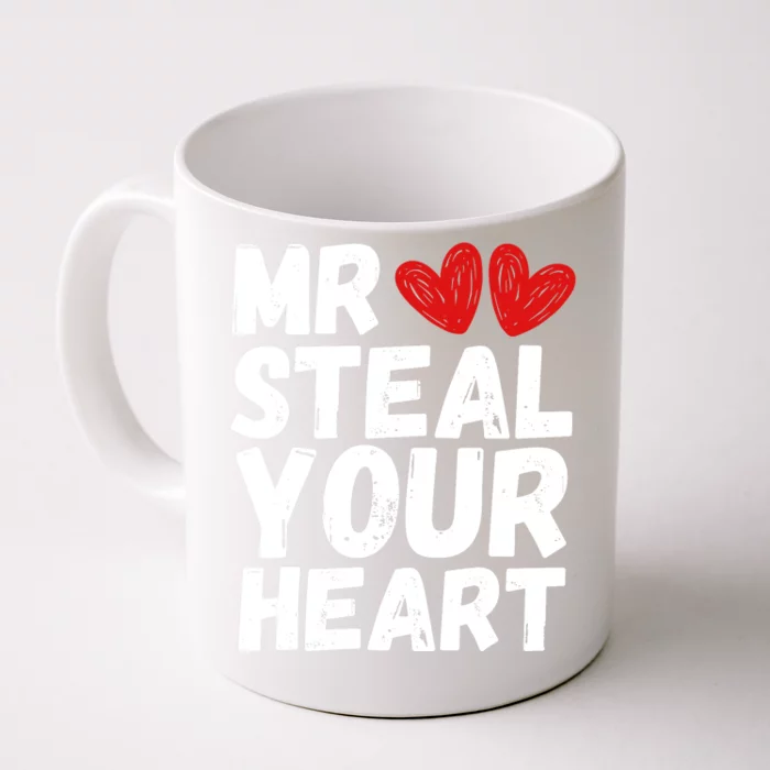 Funny Mr Steal Your Heart Valentines Day Boy Front & Back Coffee Mug