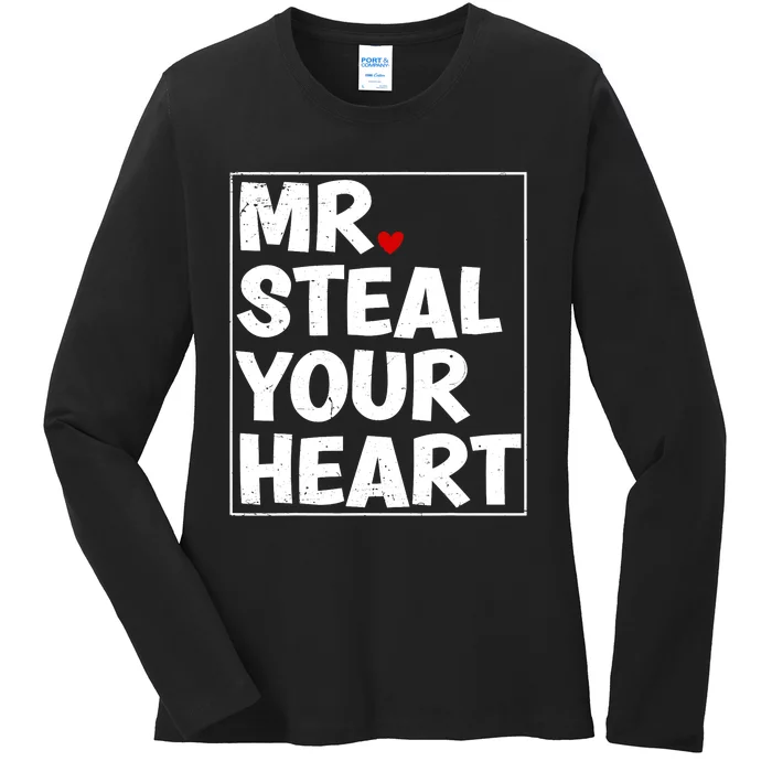 Funny Mr Steal Your Heart Valentines Day Ladies Long Sleeve Shirt