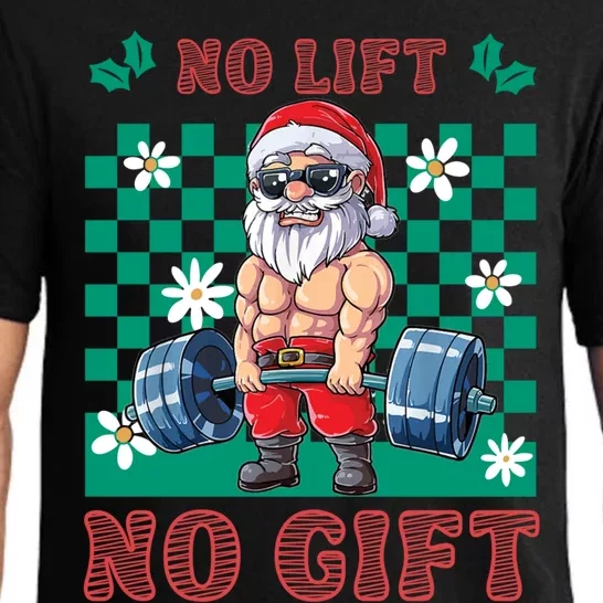 Funny Muscle Santa Lifting Christmas Ugly Christmas Gift Pajama Set