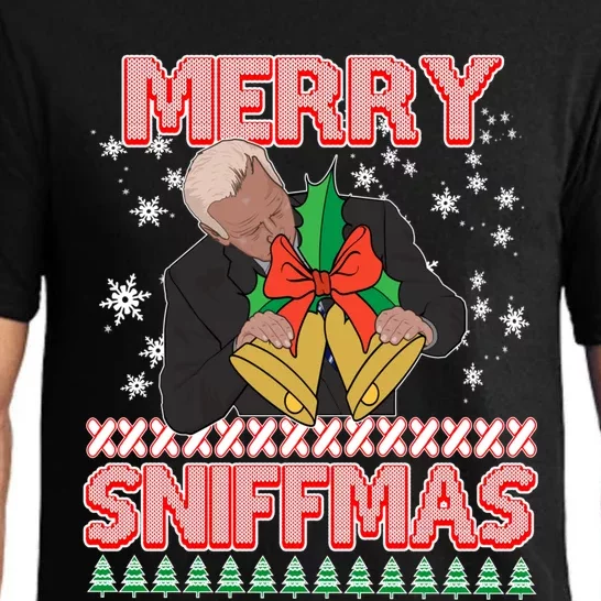 Funny Merry Sniffmas Xmas Anti Biden Ugly Christmas Pajama Set