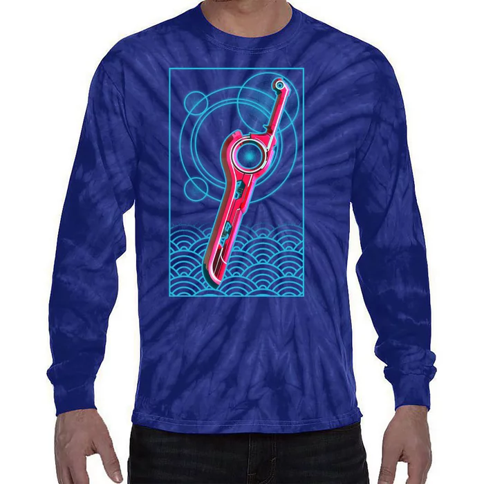 Futuristic Monado Sword Tie-Dye Long Sleeve Shirt