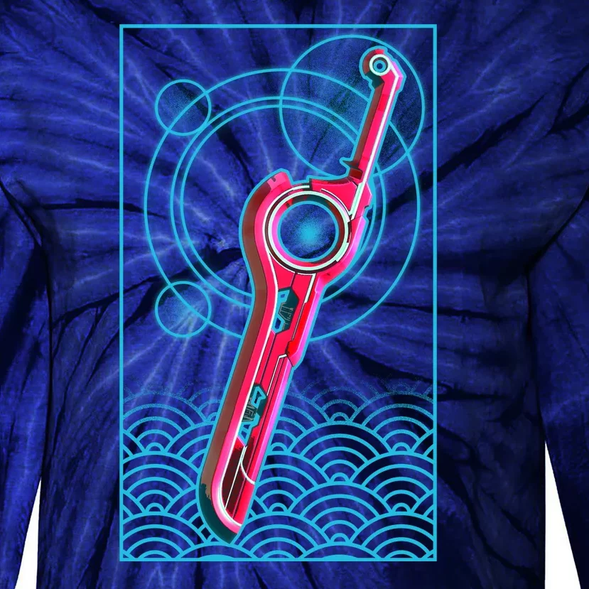 Futuristic Monado Sword Tie-Dye Long Sleeve Shirt