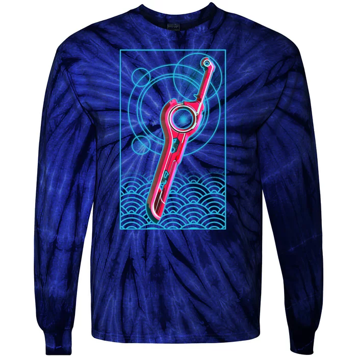 Futuristic Monado Sword Tie-Dye Long Sleeve Shirt