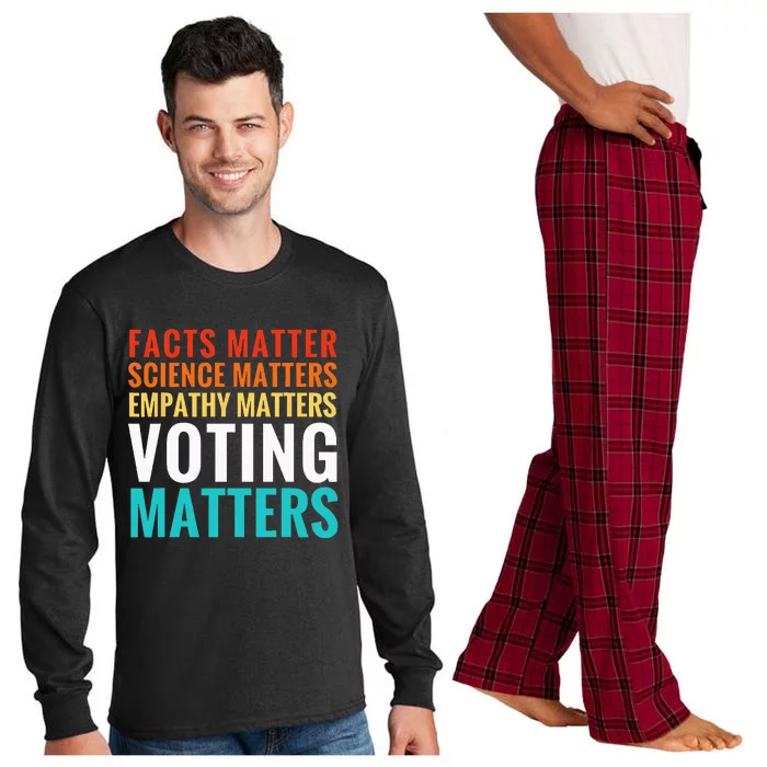 Facts Matter Science Matters Voting Matters Liberal Democrat Long Sleeve Pajama Set