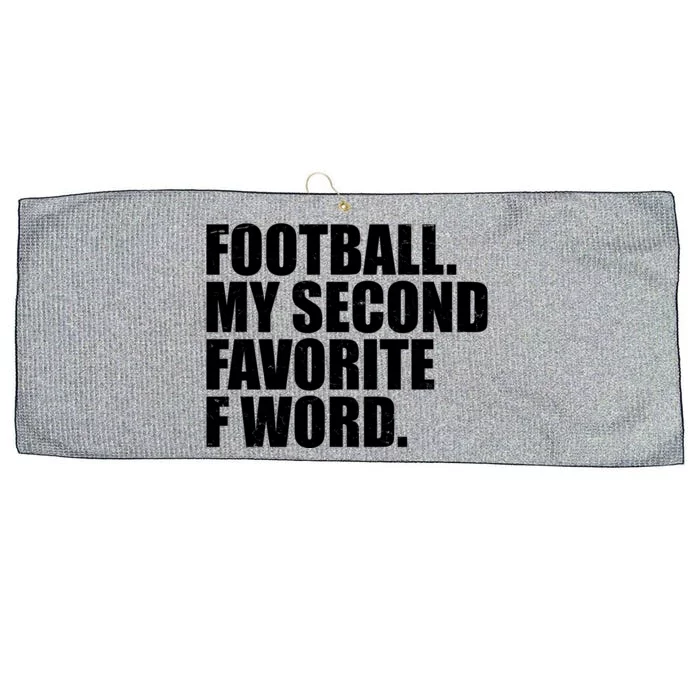 Football My Second Favorite F Word Large Microfiber Waffle Golf Towel