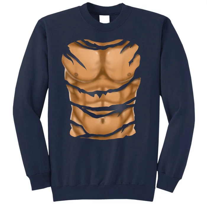 Fake Muscles Six Pack Abs Ripped Chest Fake Bodybuilding Tall Sweatshirt