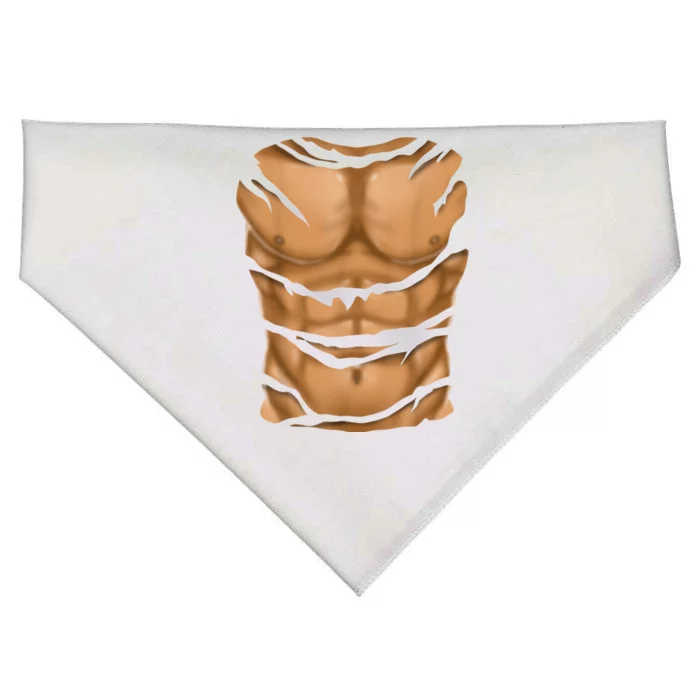 Fake Muscles Six Pack Abs Ripped Chest Fake Bodybuilding USA-Made Doggie Bandana