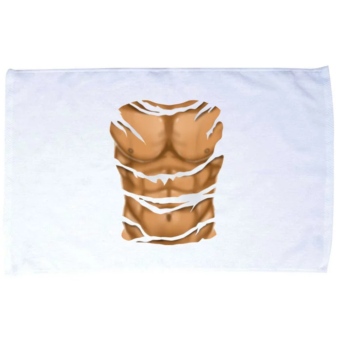 Fake Muscles Six Pack Abs Ripped Chest Fake Bodybuilding Microfiber Hand Towel