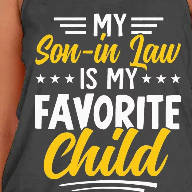 Funny My Son In Law Is My Favorite Child From Mother In Law Women's Knotted Racerback Tank