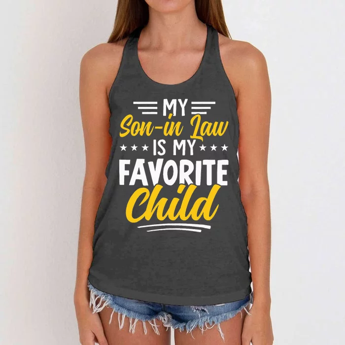 Funny My Son In Law Is My Favorite Child From Mother In Law Women's Knotted Racerback Tank