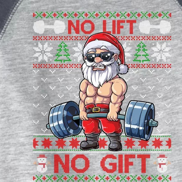 Funny Muscle Santa Lifting Christmas Ugly Christmas Sweater Funny Gift Toddler Fine Jersey T-Shirt