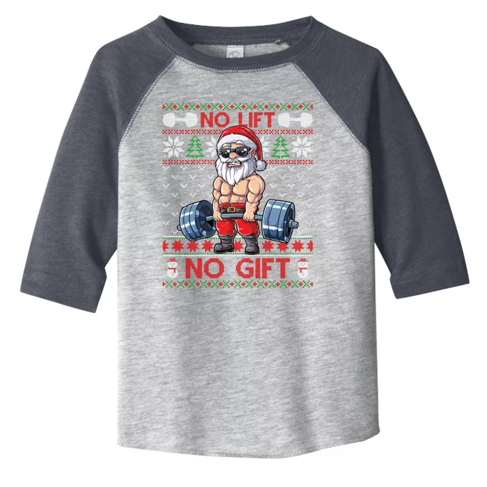 Funny Muscle Santa Lifting Christmas Ugly Christmas Sweater Funny Gift Toddler Fine Jersey T-Shirt