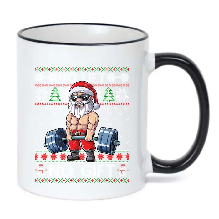 Funny Muscle Santa Lifting Christmas Ugly Christmas Sweater Meaningful Gift Black Color Changing Mug