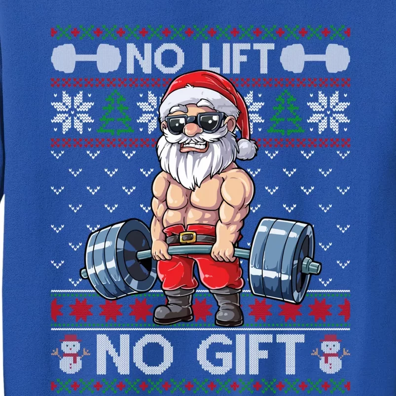 Funny Muscle Santa Lifting Christmas Ugly Christmas Sweater Meaningful Gift Tall Sweatshirt