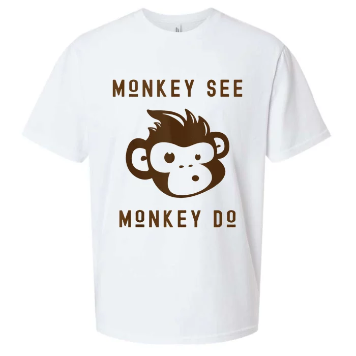 Funny Monkey See Monkey Do Cute Adorable Primate Chimp Sueded Cloud Jersey T-Shirt