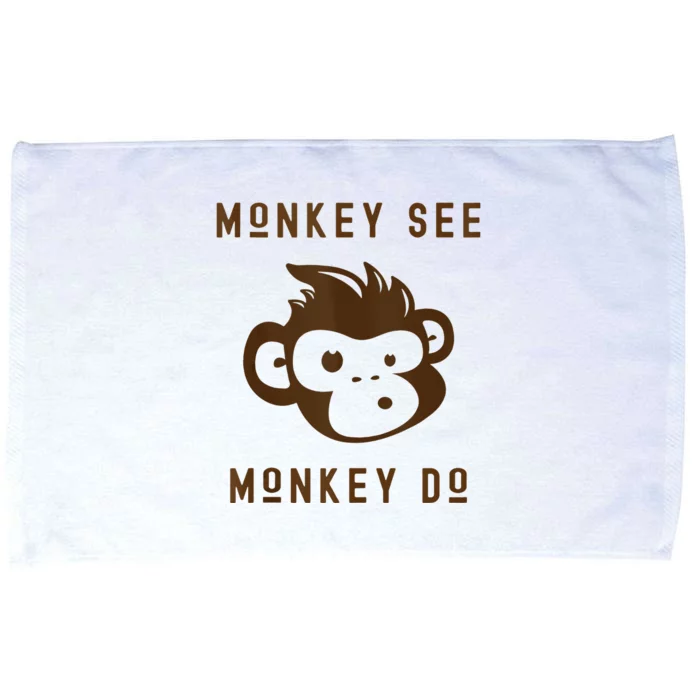 Funny Monkey See Monkey Do Cute Adorable Primate Chimp Microfiber Hand Towel