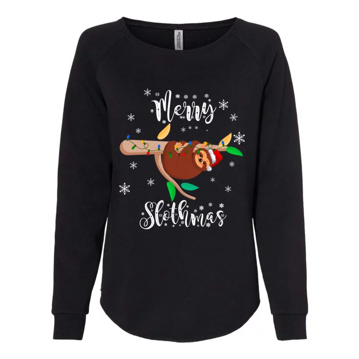 Funny Merry Slothmas Christmas Pajama For Sloth Meaningful Gift Womens California Wash Sweatshirt