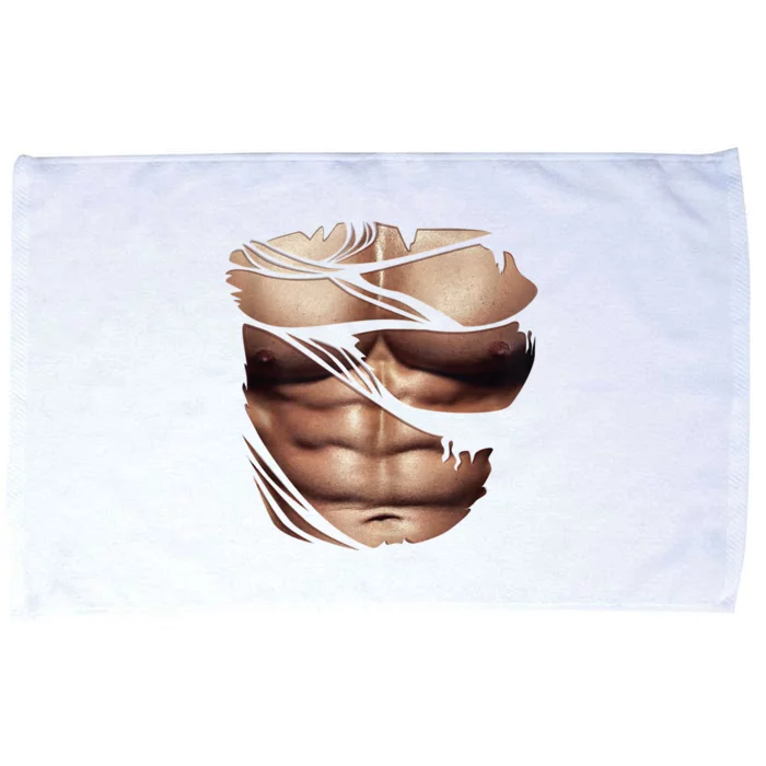 Fake Muscles Six Pack Abs Ripped Chest Fake Bodybuilding Microfiber Hand Towel