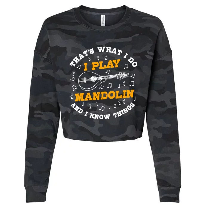 Funny Mandolin Saying Gift Folk Music Bluegrass Cropped Pullover Crew