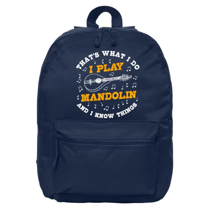 Funny Mandolin Saying Gift Folk Music Bluegrass 16 in Basic Backpack