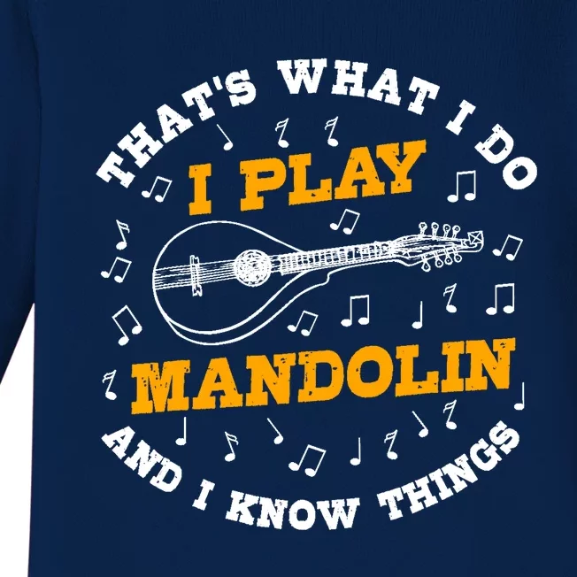 Funny Mandolin Saying Gift Folk Music Bluegrass Baby Long Sleeve Bodysuit