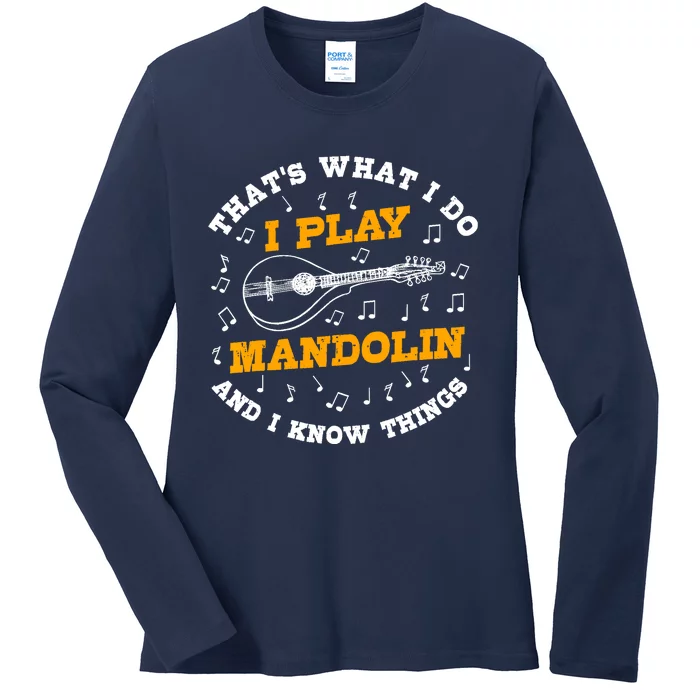 Funny Mandolin Saying Gift Folk Music Bluegrass Ladies Long Sleeve Shirt