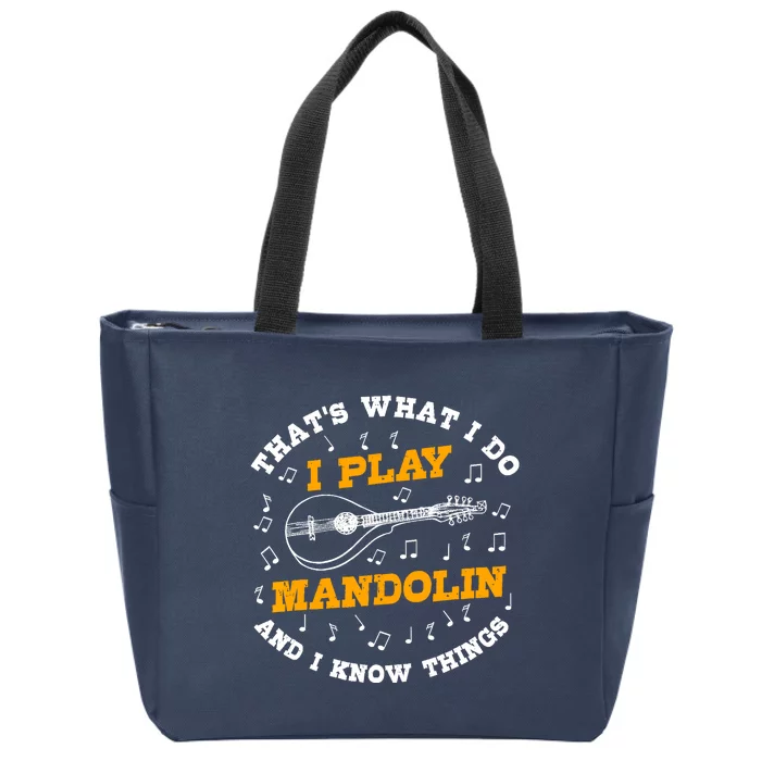 Funny Mandolin Saying Gift Folk Music Bluegrass Zip Tote Bag