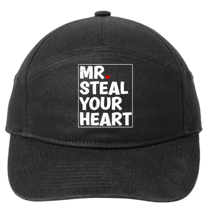 Funny Mr Steal Your Heart Valentines Day 7-Panel Snapback Hat