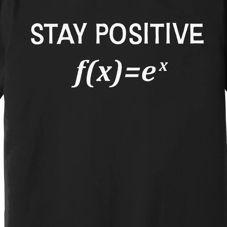 Funny Math Stay Positive Math Exponential Function Cute Math Premium T-Shirt