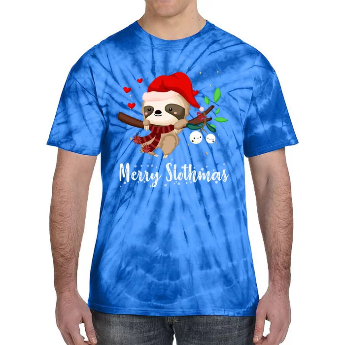 Funny Merry Slothmas Cute Sloth Christmas Gift Tie-Dye T-Shirt