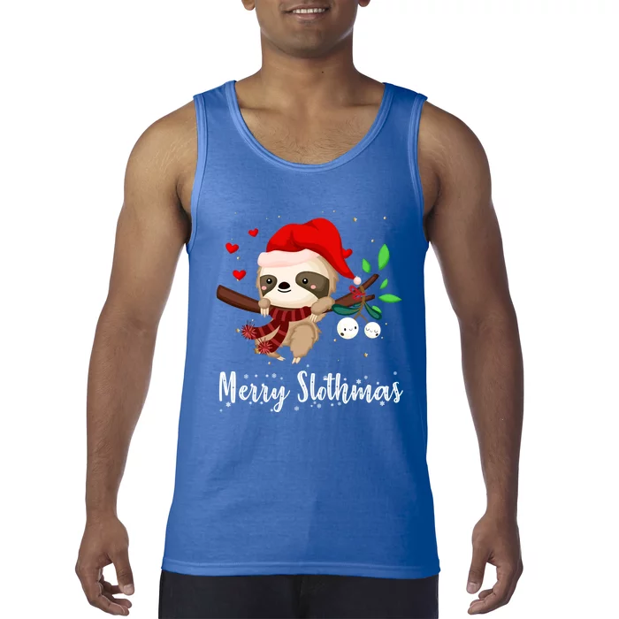 Funny Merry Slothmas Cute Sloth Christmas Gift Tank Top