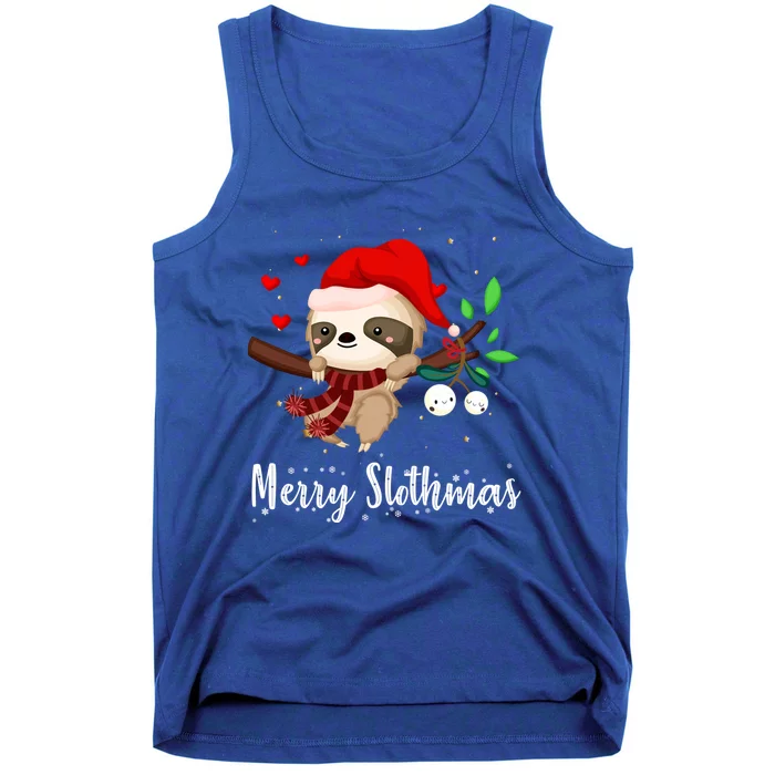 Funny Merry Slothmas Cute Sloth Christmas Gift Tank Top