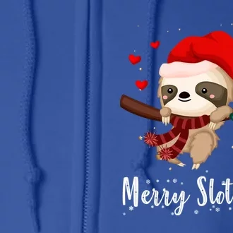 Funny Merry Slothmas Cute Sloth Christmas Gift Full Zip Hoodie