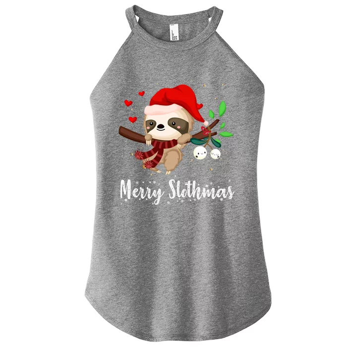 Funny Merry Slothmas Cute Sloth Christmas Gift Women’s Perfect Tri Rocker Tank