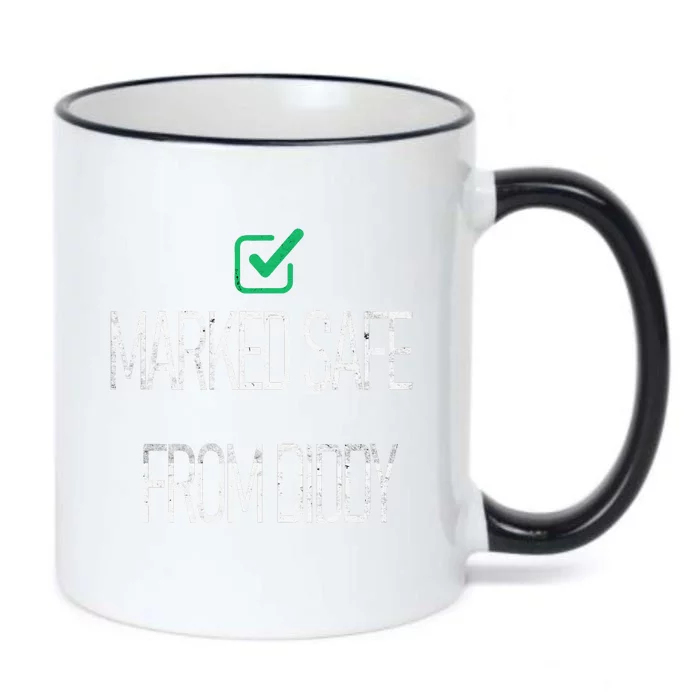 Funny Marked Safe From Diddy Black Color Changing Mug