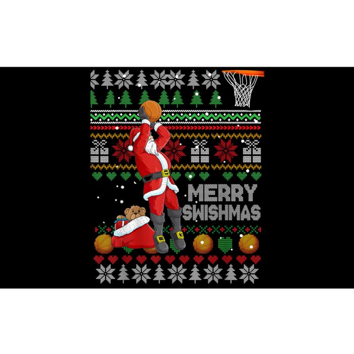 Funny Merry Swishmas Christmas Santa Playing Basketball Bumper Sticker