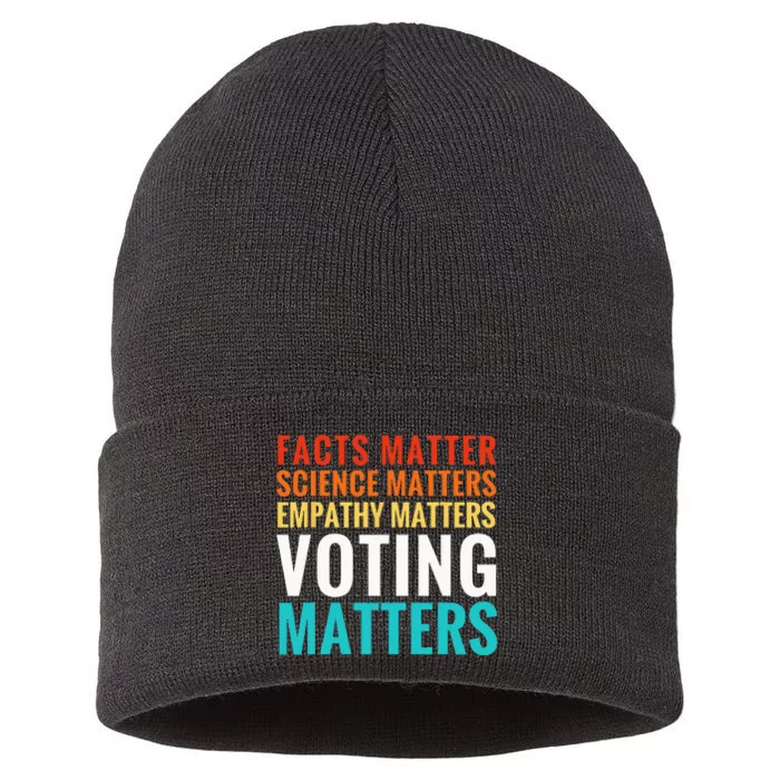 Facts Matter Science Matters Voting Matters Liberal Democrat Sustainable Knit Beanie