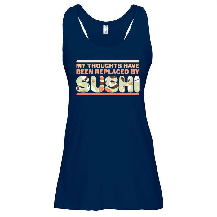 Funny My Thoughts Have Been Replaced By Sushi Ladies Essential Flowy Tank