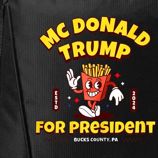 Funny Mcdonald Trump For President 2024 French Fries City Backpack