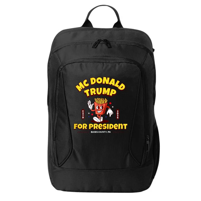 Funny Mcdonald Trump For President 2024 French Fries City Backpack