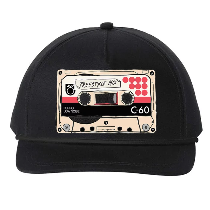 Freestyle Mix Tape Retro Vintage 80s Music Fan Snapback Five-Panel Rope Hat