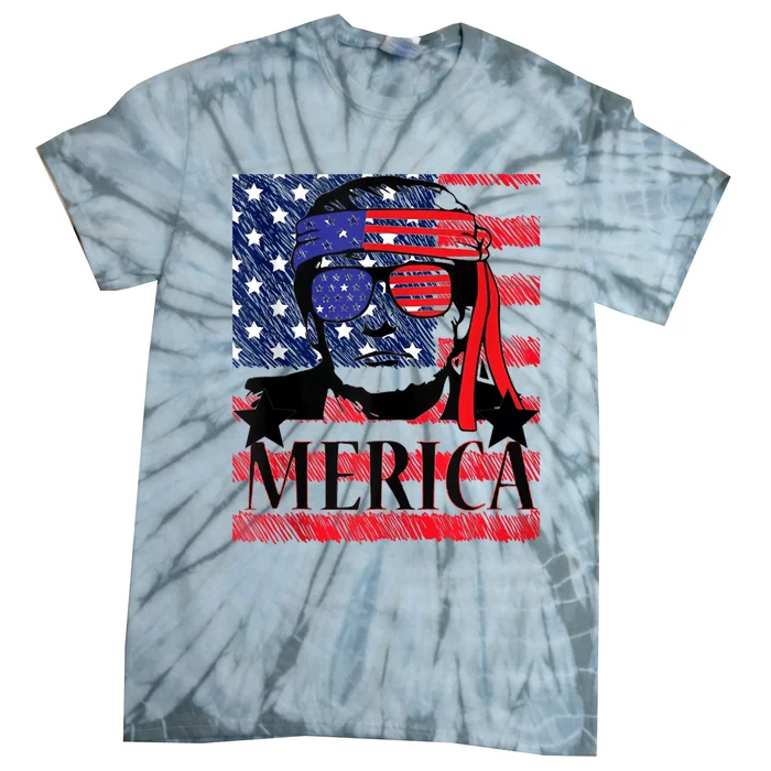 Funny Merica Trump 4th Of July Tie-Dye T-Shirt