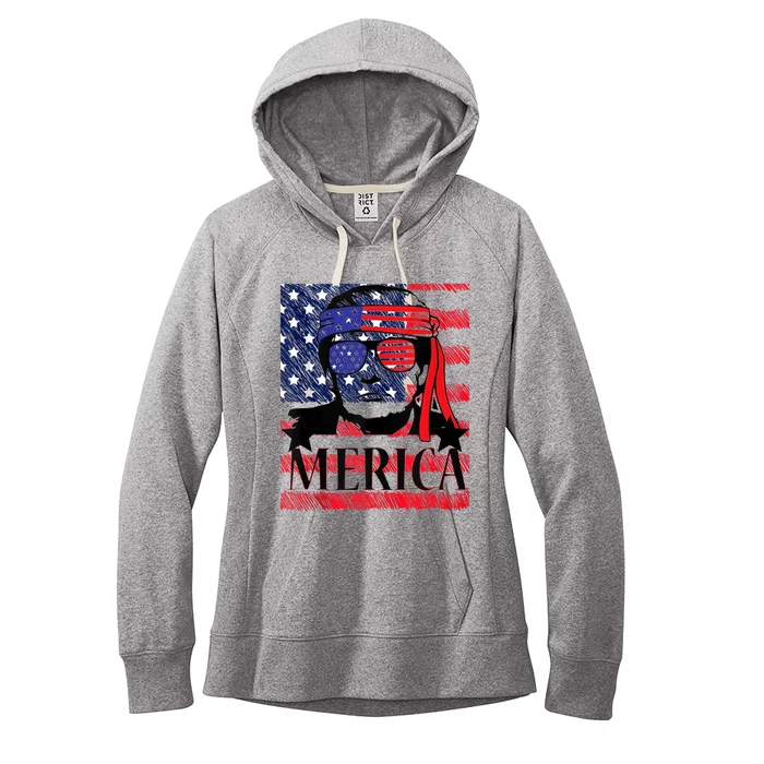 Funny Merica Trump 4th Of July Women's Fleece Hoodie