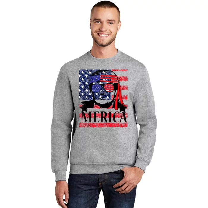 Funny Merica Trump 4th Of July Tall Sweatshirt